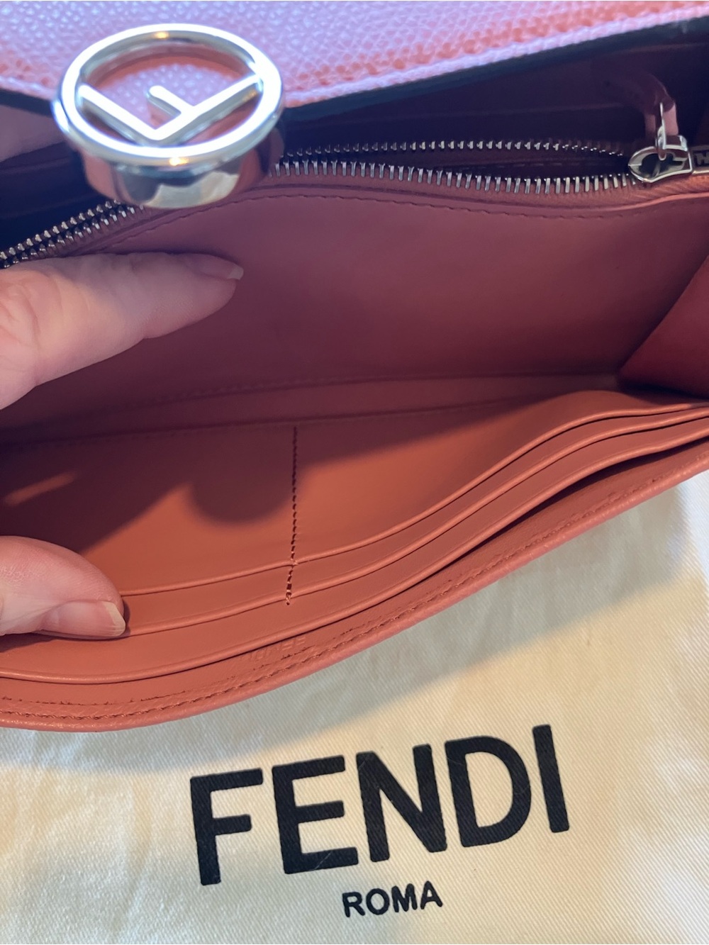 Fendi Pinkish brown Leather Wallet on a chain - Picture 7 of 16